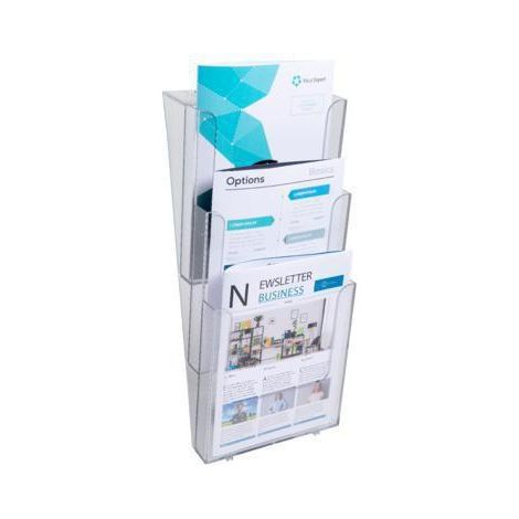EXACOMPTA Prospekthalter Exacompta Office 23,8 x 50,4 x 17,5 cm (B x H x T) DIN A4 Polystyrol kristall 3Fächer (1/2)