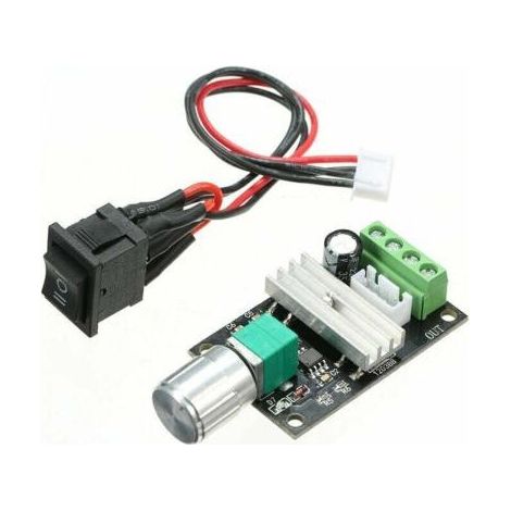 SABIR Lot de 2 contrôleurs de vitesse de moteur DC 6V 12V 24V 3A Contrôleur de vitesse PWM avec interrupteur réversible (1/5)