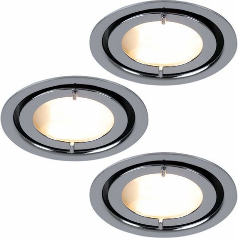 Lot de 3 spots encastrables chromés Lampe métallique ronde Lampe 935.20 (1/3)