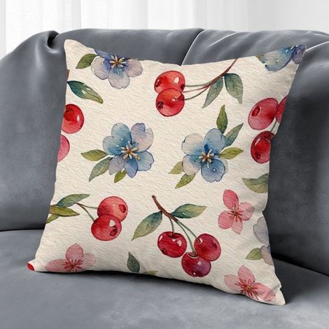 Housse de coussin printemps été fleurs vintage, décoration maison salon chambre style ferme,50×50cm (1/5)