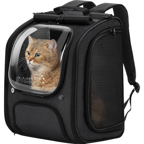 Sac à Dos Chat,Grand EspaceTransport pour Chat,Ergonomie,Noir (1/5)