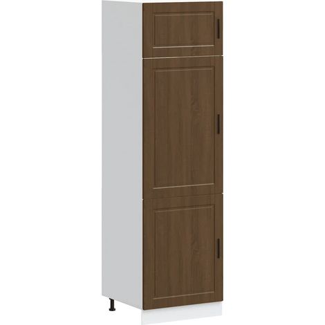 Armadio da cucina Porto ampio spazio di archiviazione 60 x 57 x 207 cm in legno multistrato rovere marrone 020050419