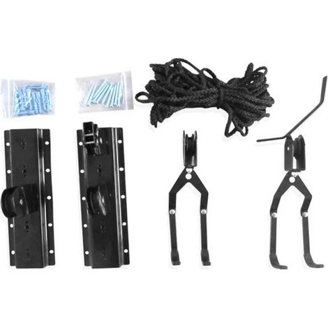 Système de poulie de levage de vélo, palan à vélo, stockage de Garage, avec roulement de 60kg, support aérien, cintre de plafond robuste (1/5)