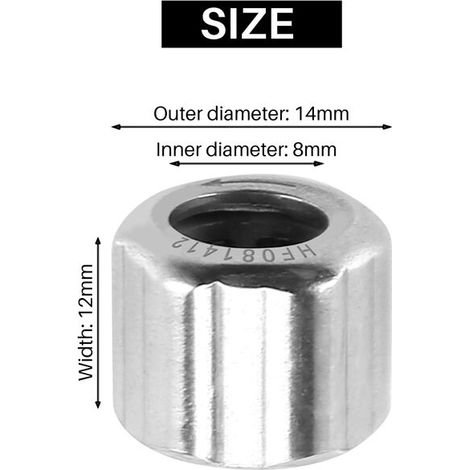 10 pezzi cuscinetto a rulli ad aghi 8x14x12 mm esagonale unidirezionale per applicazioni industriali (1/4)