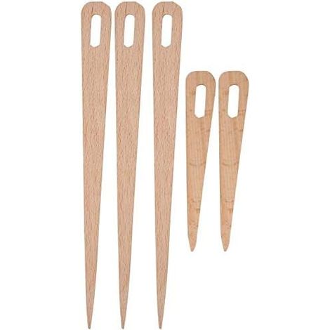 10 pezzi di ferri da maglia con cruna grande, aghi da uncinetto in legno per tessitura, telaio a mano, bastoncino di legno, aghi da maglia, aghi da arazzo, strumento per tessitura