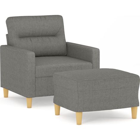 Maison Exclusive - Sessel mit Hocker Dunkelgrau 60 cm Stoff