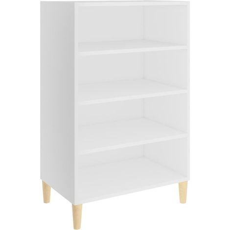 Buffet Meuble de Rangement Armoire 4 Étagères Bois d'Ingénierie Blanc 57 x 35 x 90 cm (1/5)