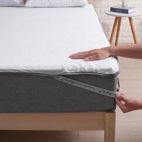 Protège-matelas imperméable 120 x 200 cm Housse de protection pour lits adultes et enfants Surmatelas respirant 120 x 200 cm, anti-acariens, hypoallergénique (1/5)