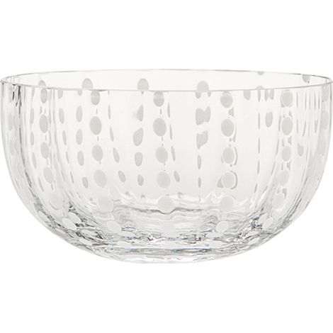 Zafferano Ciotola Perle Grande in Vetro Trasparente Artigianale, Design Elegante per Tavola, Realizzazione Manuale in Pasta Vitrea di Pregio