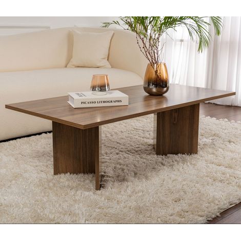 Rechteckig Couchtisch Siban Walnussholzoptik - 119x60 cm