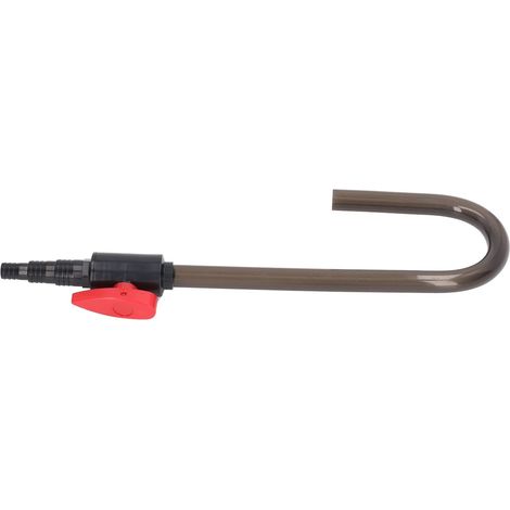 Tube de Remplissage d'eau d'aquarium, Pompe Supérieure en Plastique avec Interrupteur de Débit pour l'entretien des Réservoirs de Poissons pour Tuyaux 3/8 et 1/2 (Crochet courbé (Sac)) (1/5)
