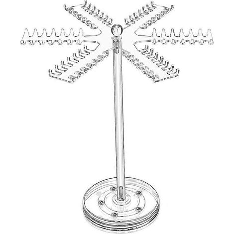 Organisateur de colliers rotatif en acrylique, support transparent pour colliers, présentoir à bijoux avec 84 crochets (1/5)