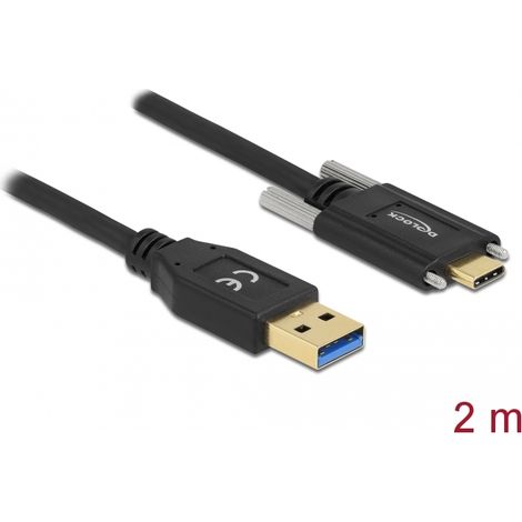 Cable SuperSpeed USB 3.2 Gen 1 Tipo-A macho a USB Type-C⢠macho con tornillos 2 m 10 Gbps