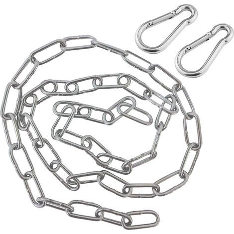 Chaîne avec Deux Mousquetons-Chaîne de chaise suspendue en acier inoxydable de 1M-Chaîne d'Extension Chaises Suspendues (1/5)