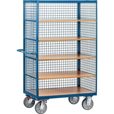 Fetra Kastenwagen mit 750 kg Tragkraft, offen, mit Drahtgitter verkleidet 1000x680mm (1/2)