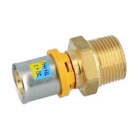RACCORD DROIT MÂLE À PRESSER POUR MULTICOUCHE Dimensions : 3/4" x 16