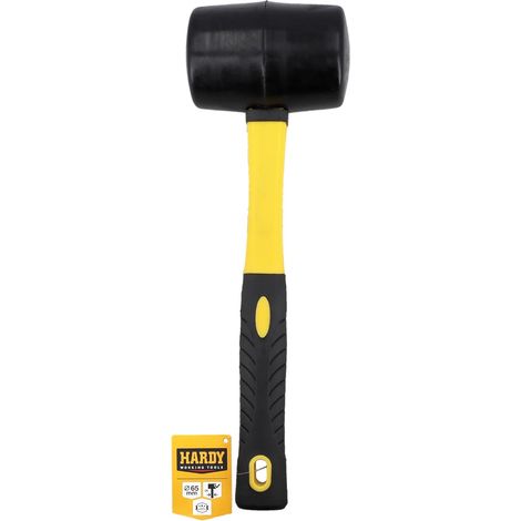 Marteau en Caoutchouc Noir - 1 Pièce - Tête Ø 65 mm et Manche Bi-matière - Frappe Contrôlée sans Dégâts - Pour Carreleur Maçon Carrossier - Longueur 34 cm Poids 900 g (1/5)