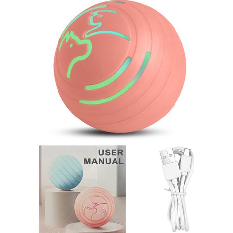 Balle vibrante interactive pour chien avec lumière colorée, 4 modes de fonctionnement, se déplace toute seule pour divertir les chiens, en TPU sûr et durable de 5,6 cm, jouet vibrant automatique, batt (1/4)