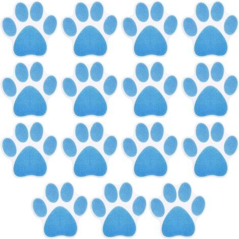 15 PièCes AntidéRapant Baignoire Autocollants Enfants Adulte Douche AntidéRapant Autocollants Patte De Chien Patins AntidéRapants ImperméAbles Pour Baignoire, Douche, Salle De Bain (Bleu, 88cm) (1/5)