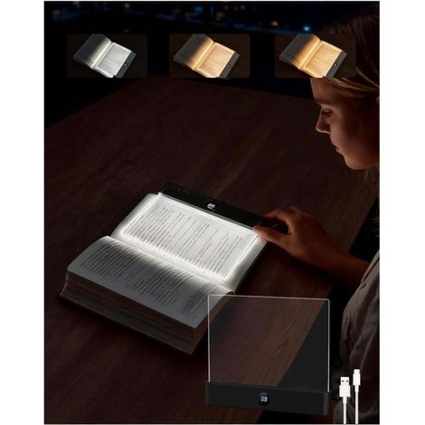 Kabellose LED-Flachleselampe fürs Bett, Augenschutz, vollflächige Ausleuchtung, USB-aufladbar (1/4)