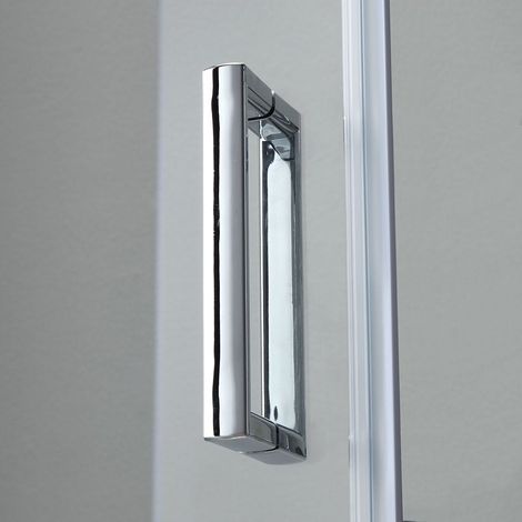 Kiamami Valentina – Porte de douche carrée 80x80 cm – Verre trempé 6 mm – Aluminium chromé – Ouverture coulissante – Nettoyage facile