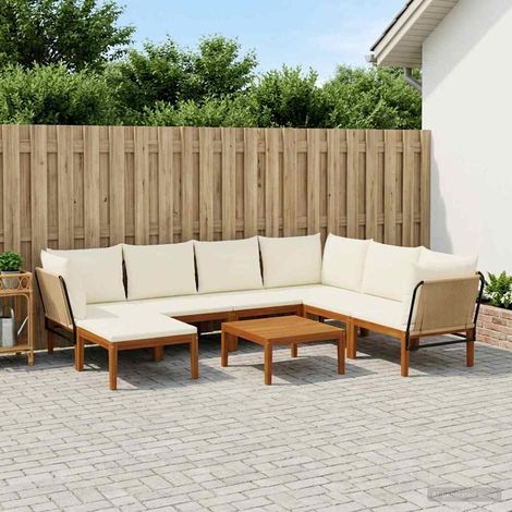vidaXL 8 uds. Madera de Acacia Sólida y Cuerda Natural (1/5)