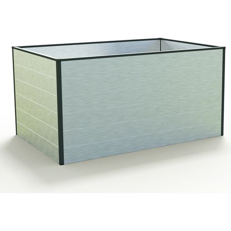 GFP Huerto urbano Jardinera Aluminio Christina - 150x99x77 cm - aluminio natural