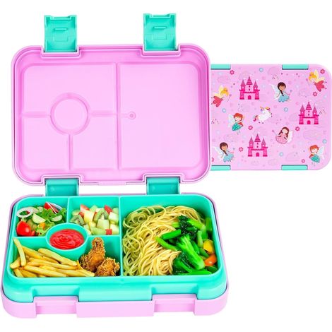 Bento-Box für Erwachsene mit 5 separaten Fächern, auslaufsicher und BPA-frei, ideal für das tägliche Mittagessen, Snacks und Reisen
