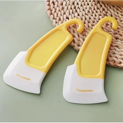 Spatule en silicone – Spatule de nettoyage de vaisselle antiadhésive pour cuisine, casseroles et poêles, outils et accessoires de nettoyage de cuisine polyvalents (jaune) (1/5)