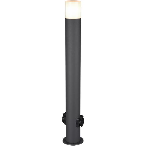 Hoosic Poste Exterior 1xE27 Con 2 Tomas Schuko Antracita H80 cm IP44 Trio Lighting (1/5)