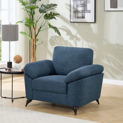 MALMO MODERN SCANDI STYLE FABRIC LIVING ROOM CHAIR BLUE (1/5)