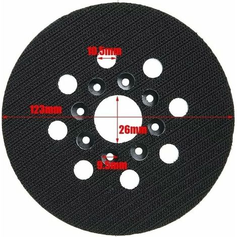 Almohadilla de repuesto para lijadora ZVD de 5" y 8 agujeros (paquete de 2) compatible con Bosch GEX 125-1 AE, PEX 220 A y PEX 220 AE (1/3)