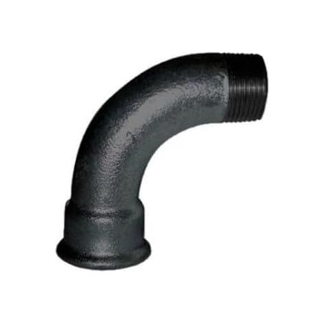 Coude malléable 90° - Lot de 1 - Fonte noire - Raccord fileté mâle femelle - Plomberie et chauffage - 20x27 mm