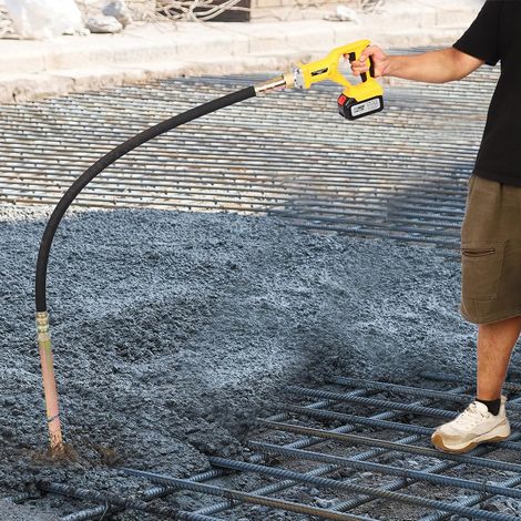 Betonrüttler, Akku Flaschenrüttler Profi Industiraler Betonvibrator zum Einführen in nassen Beton 2000r/min mit Länge 1.5m Betonverdichter, Φ 35mm
