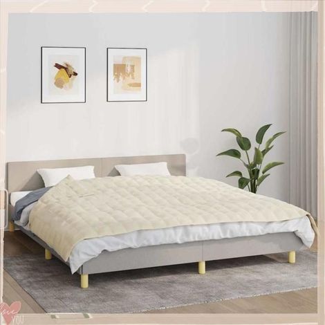 350812 Couverture lestée Crème clair 155x220 cm 7 kg Tissu (1/5)
