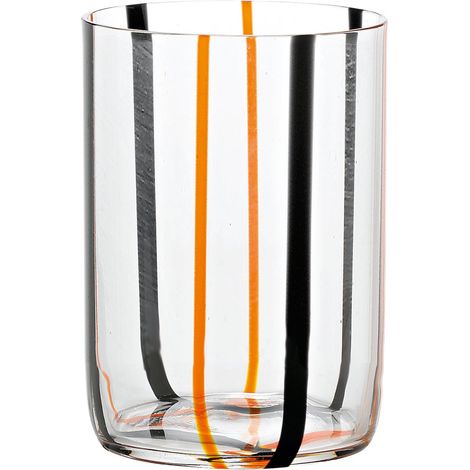 Bicchiere Tirache Zafferano in vetro borosilicato bicolore Nero-arancio box 6 pezzi (1/2)