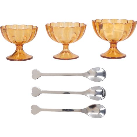 Lot de 3 jolis bols à dessert tulipe sur pied, marron foncé, grandes, moyennes et petites tailles, parfait pour glace, salade de fruits, snacks, cocktail (1/5)