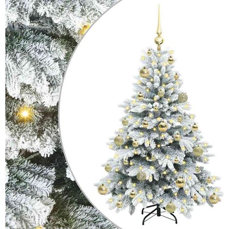 vidaXL Sapin de Noël artificiel avec 150 LED Blanc 120 cm PE et PVC