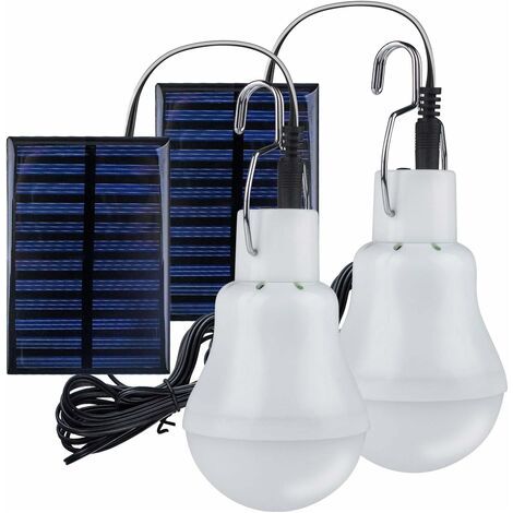 BUNTHAUS Lampe solaire portable avec panneau LED rechargeable – Éclairage 50000 heures – Crochet pour camping, randonnée, pêche, intérieur (1/5)