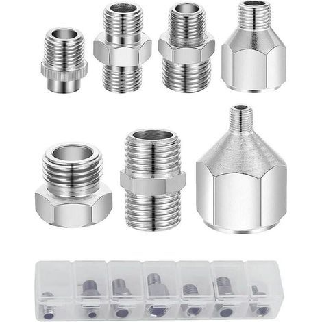 Set di 7 adattatori per aerografo e compressore. (1/4)