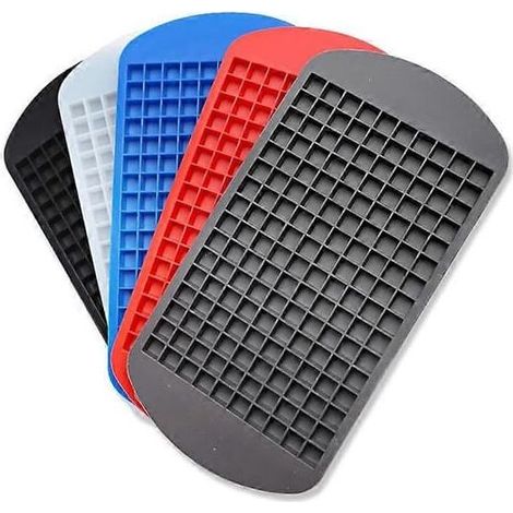 Deux mini moules à glaçons en silicone, pour 160 glaçons de 1 cm, noirs. (1/5)