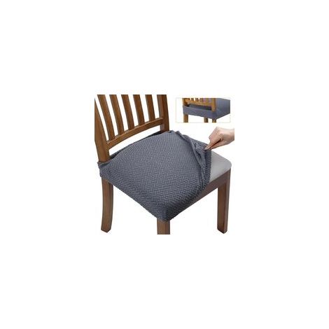 FLITI 4PCS Jacquard Stretch Chair Cover, Removable and Washable with Straps for Dining Room, Kitchen, Office, Hotel (1/5)