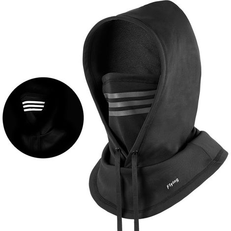 Cagoule visage réfléchissante coupe-vent doublure polaire respirante pour homme femme hiver extérieur vélo ski course (1/5)