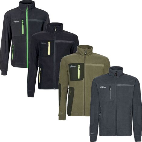 Sudadera de trabajo con cremallera U-Power Venus - XXL - Antracita/Verde