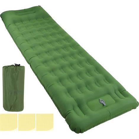 Aufblasbare Campingmatratze, olivgrün, wasserdicht, ergonomisch, Schnellaufblasbar in 60 Sekunden, auslaufsicher (1/5)