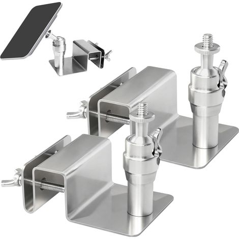 1 Support Gouttière Acier Inoxydable Réglable 360° 180° Panneau Solaire Caméra Sécurité Extérieur (1/5)