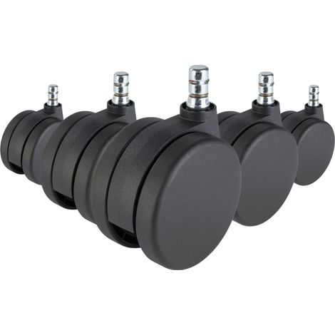 5x Teppichrollen ROLO No-Noise 11mm / 75mm Büro-Stuhl-Rollen für Teppich (5er Pack) hjh OFFICE (1/5)