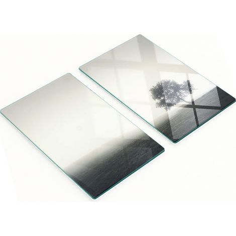 Tablas de cortar de cristal para cocina con estampado de 谩rbol solitario, 2 x 30 x 52 cm.