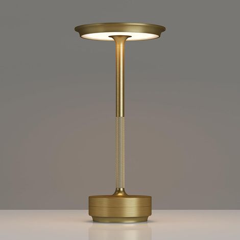 Lampe de table LED, finition dorée, tactile, alimentée par USB, pour la table de chevet, le bureau, le salon ou comme élément décoratif.-AquaForge (1/5)