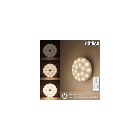 Set aus batteriebetriebenen LED-Nachtlichtern, die sich für Kinder angenehm weich anfühlen, mit Fernbedienung und einstellbarer Helligkeit. Ideal für Flure, Schlafzimmer, Kinderzimmer, Küchen, Treppen